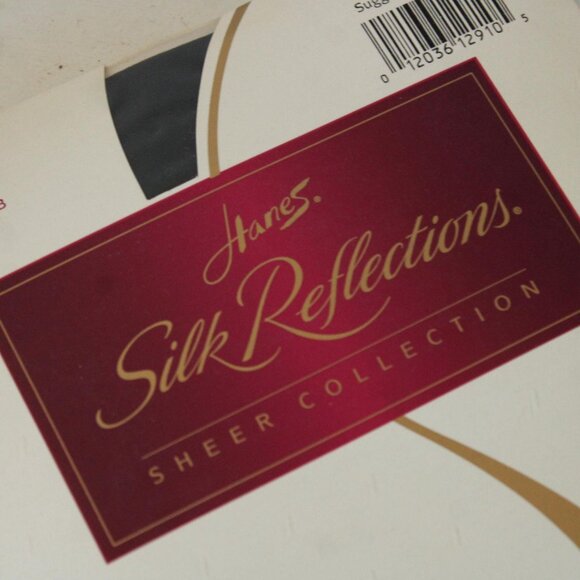 Vintage 1990s 2000s Pantyhose, New NOS, Hanes Jet Black, Size A-B, Silk Reflecti - Picture 2 of 10